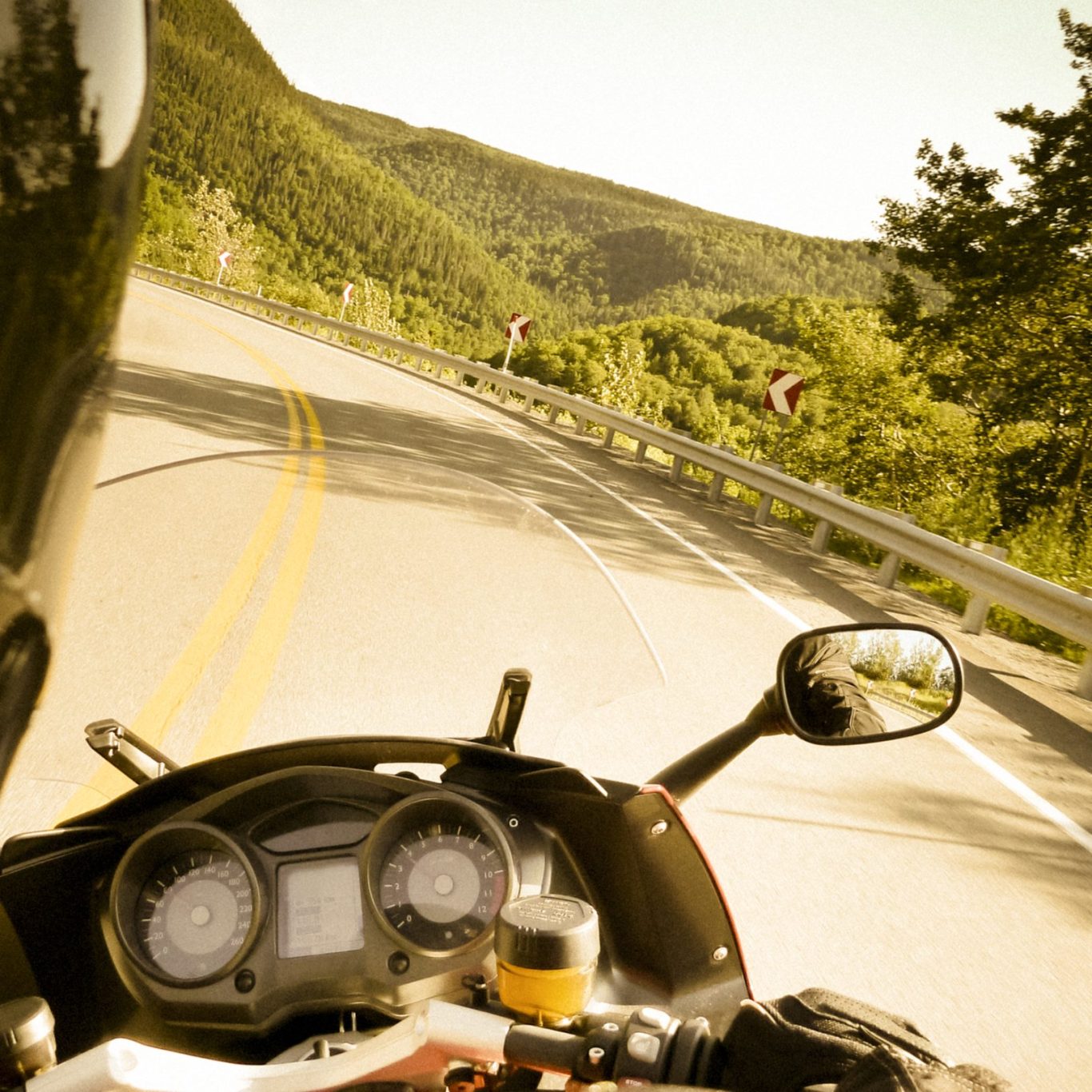 Motorcycle with onboard fitted camera system